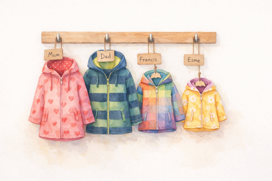 Personalised Family Coats Watercolour Print