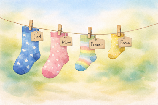 Personalised Family Socks Watercolour Print
