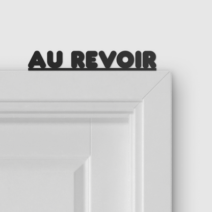 AU REVOIR door topper and door tag