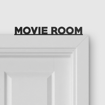 MOVIE ROOM door topper and door tag