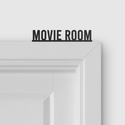 MOVIE ROOM door topper and door tag