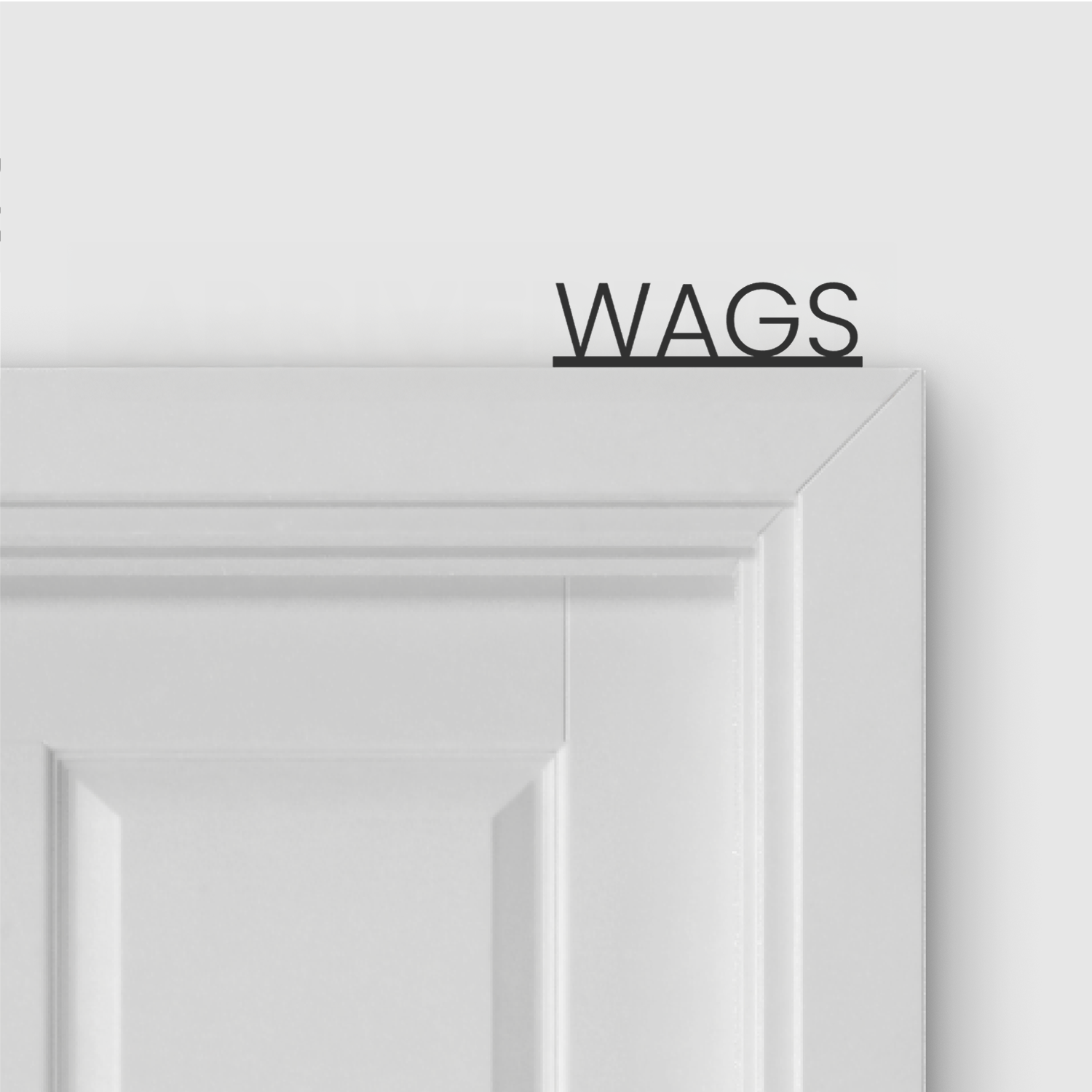WAGS door topper in Thin font style
